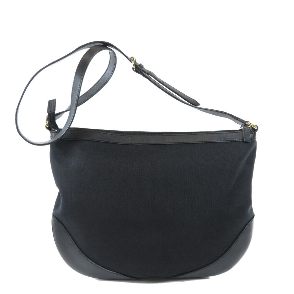 Gucci Canvas Motif Shoulder Bag Leather Black